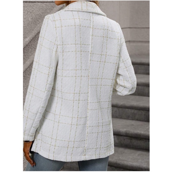 Classic Plaid Button up Tweed Blazer - Picture 5 of 12